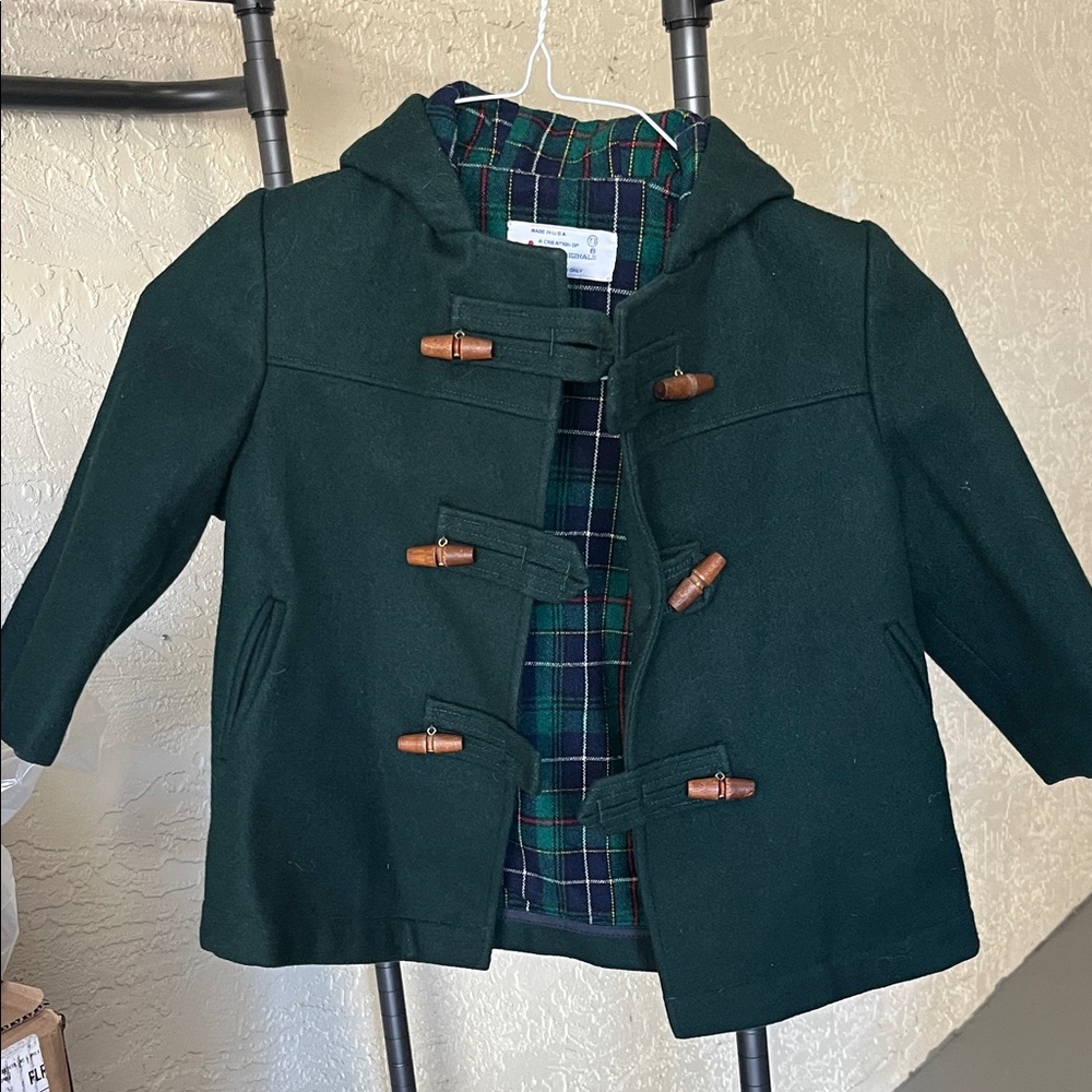 Kids Green Toggle Coat